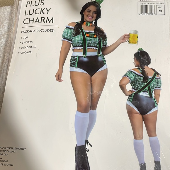 Lucky Charm Costume Plus Size Women’s St Patrick’s Day Leprechaun 5X New - Picture 5 of 6
